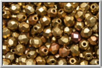 Bhm. Glasschliffperle, feuerpol., 4mm, bronze-MIX, met., satin, 50 Stk.