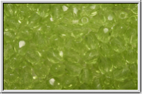 Bhm. Glasschliffperle, feuerpol., 4mm, olivine, pale, trans., 50 Stk.