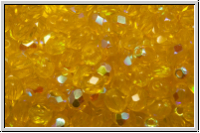 Bhm. Glasschliffperle, feuerpol., 4mm, yellow, lt., trans., AB, 50 Stk.