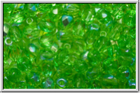 Bhm. Glasschliffperle, feuerpol., 4mm, lime, dk., trans., AB, 50 Stk.