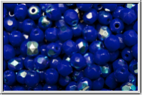 Bhm. Glasschliffperle, feuerpol., 4mm, blue, op., AB, 50 Stk.