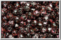 Bhm. Glasschliffperle, feuerpol., 4mm, black, op., pink, tweedy, 50 Stk.