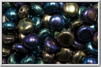 Candy-Beads, 8mm, blue, met., iris., 25 Stk.
