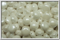Candy-Beads, 8mm, white, alabaster, white iris. sfinx, 25 Stk.