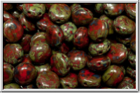 Candy-Beads, 8mm, red, op., picasso, 25 Stk.