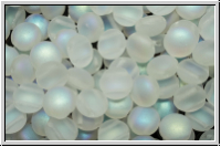 Candy-Beads, 8mm, crystal, trans., matte, AB, 25 Stk.