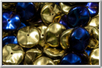 Ripple-Beads, 12mm, crystal, trans., california blue, 12 Stk.