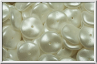 Ripple-Beads, 12mm, white, alabaster, white pastel, 12 Stk.