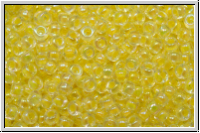 RR-11-0273, MIYUKI Rocailles, 11/0, crystal, trans., lt. yellow-ld., AB, 10g