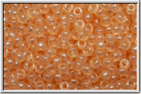 RR-11-0369, MIYUKI Rocailles, 11/0, peach, lt., trans., luster, 10g