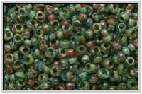 RR-11-4506, MIYUKI Rocailles, 11/0, olivine, trans., picasso, 10g