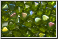 bhm. Glasperle, Bicone, 6mm, olivine, trans., AB, 30 Stk.