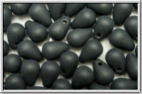 Drop Beads, 4x6mm, black, op., matte, 20 Stk.