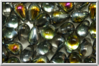 Drop Beads, 4x6mm, crystal, trans., half marea, 20 Stk.