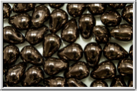 Drop Beads, 4x6mm, chocolate, met., 20 Stk.