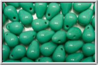 Drop Beads, 4x6mm, green turquoise, op., 20 Stk.