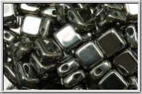 TILE-Beads, diagonal, 6x6mm, crystal, trans., full chrome, 25 Stk.