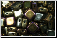 TILE-Beads, diagonal, 6x6mm, brown, met., iris., 25 Stk.