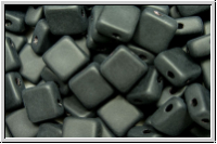 TILE-Beads, diagonal, 6x6mm, black, op., matte, 25 Stk.