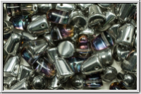 Bhm. Gumdrop-Beads, 7x10mm, crystal, trans., bermuda blue, 12 Stk.