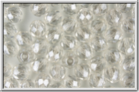 Bhm. Glasschliffperle, feuerpol., 8mm, crystal, trans., luster, 10 Stk.