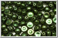 2-Loch-Cabochon, 6mm, green, met., 20 Stk.