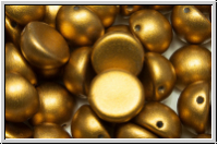 Dome Bead, 10x6mm, brass gold, met., satin, 5 Stk.