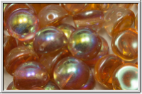 Dome Bead, 10x6mm, crystal, trans., orange AB, 5 Stk.