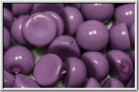 Dome Bead, 10x6mm, white, alabaster, fiesta hollyhock purple, 5 Stk.