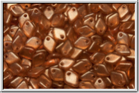 Dragon Scale Beads, 1,5x5mm, crystal, trans., tangerine, 100 Stk. (3g)
