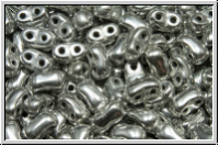 Bi-Bo-Beads, 5,3x2,4mm, crystal, trans., full silver, 150 Stk. (ca. 11g)