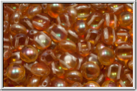 Candy-Beads, 8mm, crystal, trans., half copper luster, 25 Stk.