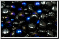 Candy-Beads, 8mm, black, op., half azuro, 25 Stk.