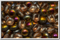 Candy-Beads, 8mm, crystal, trans., half sliperit, 25 Stk.
