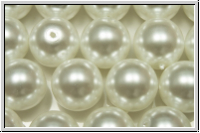 bhm. Glasperle, rund, 10mm, white, alabster, white pearl, 5 Stk.