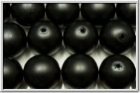 bhm. Glasperle, rund, 10mm, white, alabster, black pearl matte, 5 Stk.