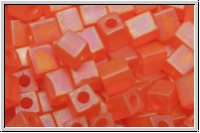 SB-04-0138fr, MIYUKI Squares, 4mm, orange, trans., matte, AB, 15g