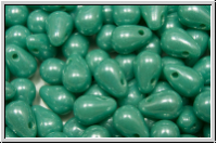 Drop Beads, 4x6mm, turquoise, blue, op., luster, 20 Stk.