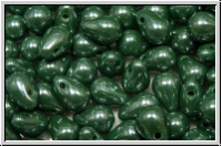 Drop Beads, 4x6mm, green, jade, op., luster, 20 Stk.