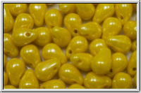 Drop Beads, 4x6mm, yellow, dk., op., luster, 20 Stk.