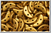 Crescent-Beads, 10x5x2,3mm, brass gold, met., satin, 25 Stk.