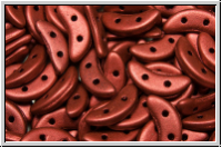 Crescent-Beads, 10x5x2,3mm, lava red, met., satin, 25 Stk.