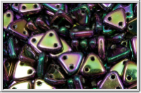 2-Loch-Triangles, CzechMates, 6mm, purple, met., iris., 50 Stk.
