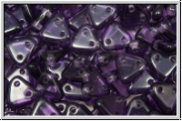2-Loch-Triangles, CzechMates, 6mm, purple velvet, trans., 50 Stk.