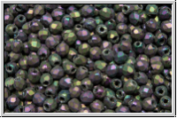 Bhm. Glasschliffperle, feuerpol., 2mm, purple, met., matte, iris., 50 Stk.
