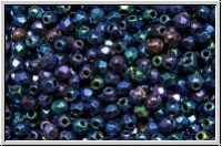 Bhm. Glasschliffperle, feuerpol., 2mm, blue, met., iris., 50 Stk.