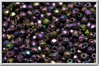 Bhm. Glasschliffperle, feuerpol., 2mm, purple, met., iris., 50 Stk.