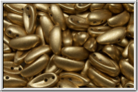 Chili-Beads, 2-Loch, 11x4mm, gold, met., satin, 25 Stk.