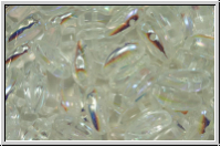 Chili-Beads, 2-Loch, 11x4mm, crystal, trans., AB, 25 Stk.