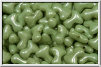 Tee-Beads, PRECIOSA, 2x8mm, white, alabaster, lt. green marbled, 50 Stk.